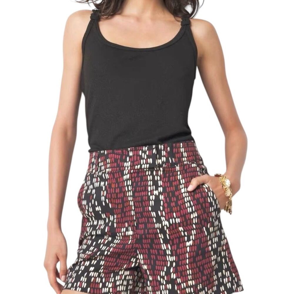 WHBM small ribbed knot strap shimmer tank blouse top TS 3376